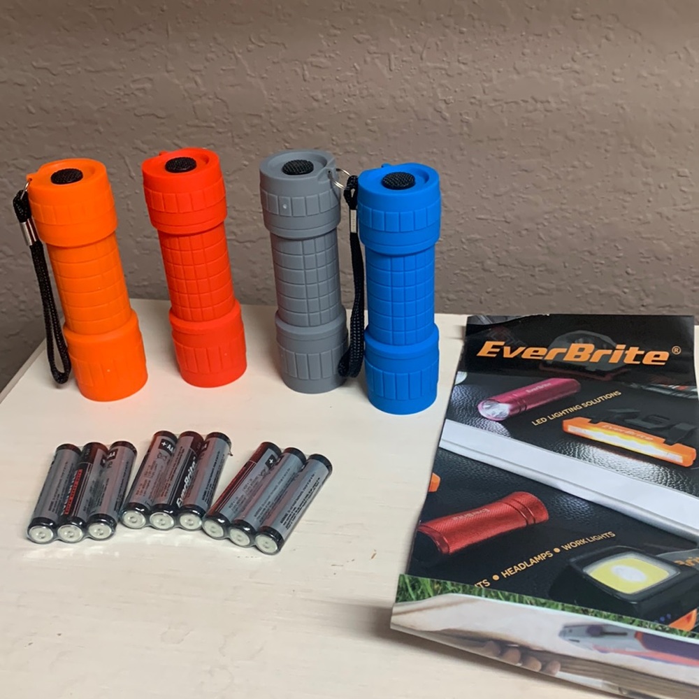 4 EverBrite Mini Flashlights with Batteries